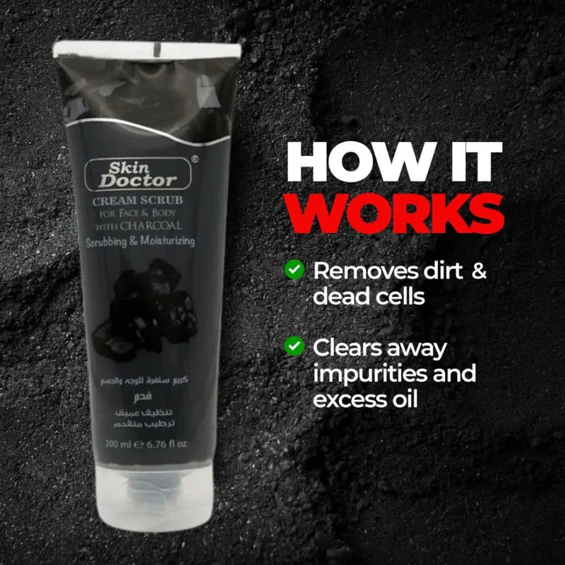 كريم تقشير سكين دوكتور بالفحم - Skin Doctor Charcoal Cream Scrub - Mifha's Beauty