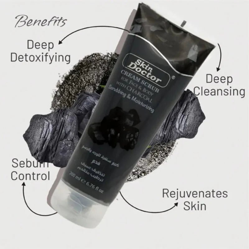 كريم تقشير سكين دوكتور بالفحم - Skin Doctor Charcoal Cream Scrub - Mifha's Beauty